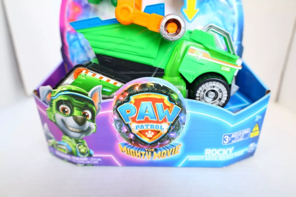 Rocky Paw Patrol The Mighty Movie Figure & Recycler Truck with Lights Sounds