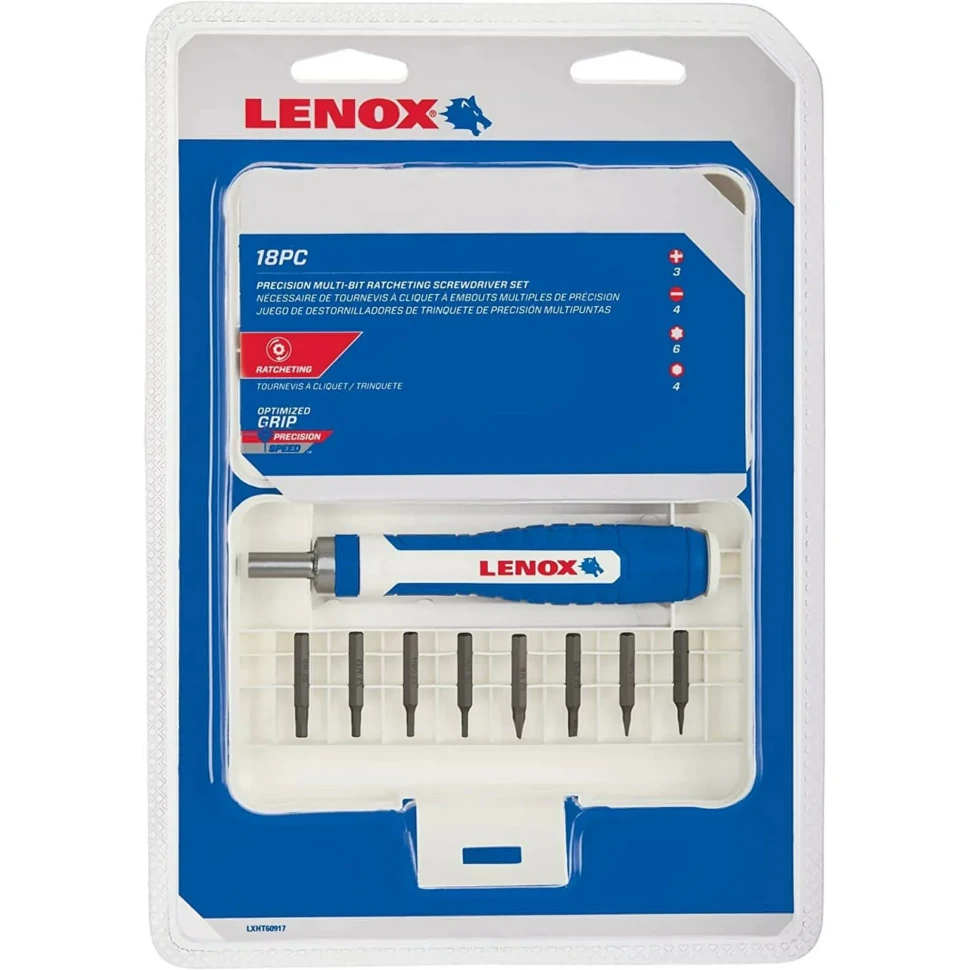LENOX 18PC PRECISION MULTI-BIT RATCHETING SCREWDRIVER SET