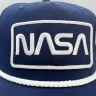 MAD ENGINE NASA Hat Cap Adjustable Navy Blue Embroidered Leaves Greek Cotton