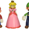 MARIO MUSHROOM KINGDOM DIORAMA SET LUIGI PRINCESS PEACH MARIO NINTENDO 4" 3 PACK 