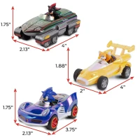 Sonic The Hedgehog Pullback Racers Sonic, Tails &amp; Shadow Vehicle 3-Pack (Special Color Edition)