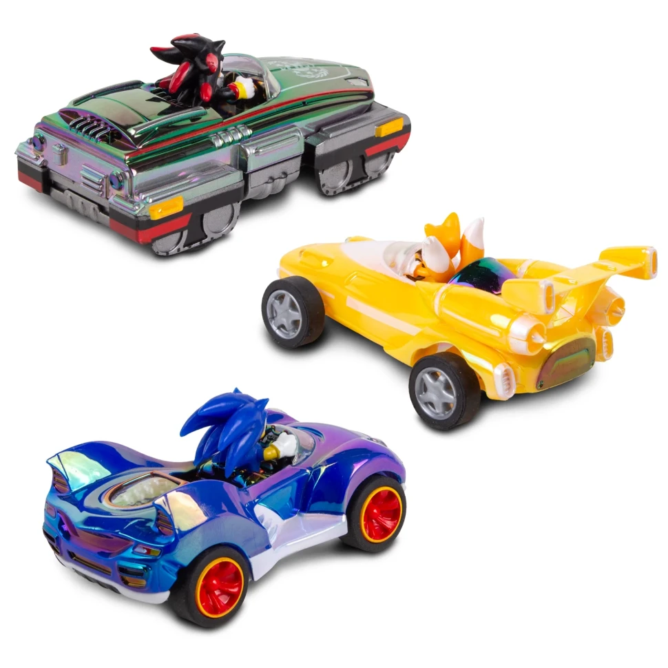 Sonic The Hedgehog Pullback Racers Sonic, Tails & Shadow Vehicle 3-Pack (Special Color Edition)
