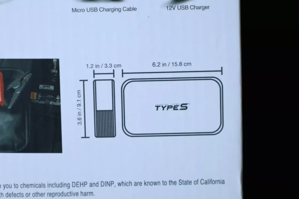 Jump Starter Truck Car with Power Bank Portable Type S, 12V W/LED Light, Display
