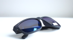 Tommy Hilfiger Saint Rectangular Sunglasses Blue Gray Frame Blue Flash Mirror Lens SAINT MP OM492