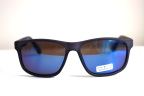 Tommy Hilfiger Saint Rectangular Sunglasses Blue Gray Frame Blue Flash Mirror Lens SAINT MP OM492