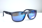 Tommy Hilfiger Saint Rectangular Sunglasses Blue Gray Frame Blue Flash Mirror Lens SAINT MP OM492