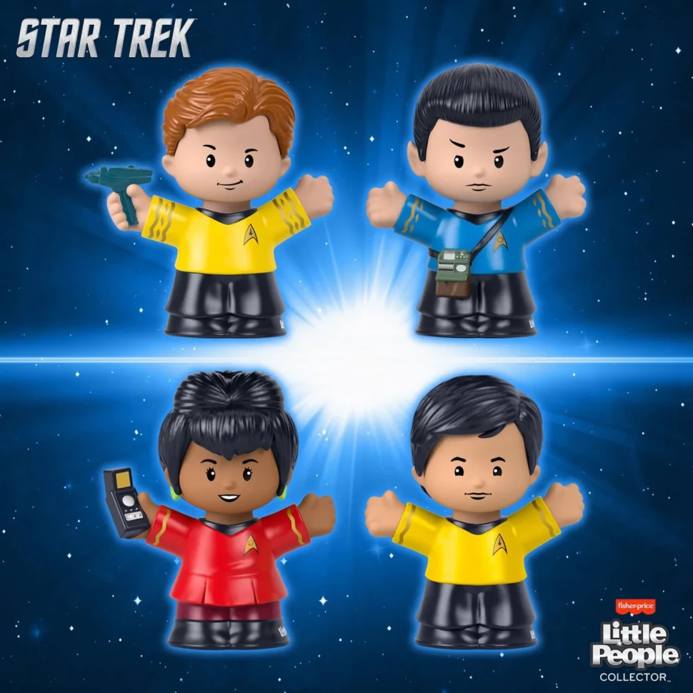 Fisher-Price Star Trek TOS Little People Collectible Action Figure, Multicolor, 2.5'', 4 Piece