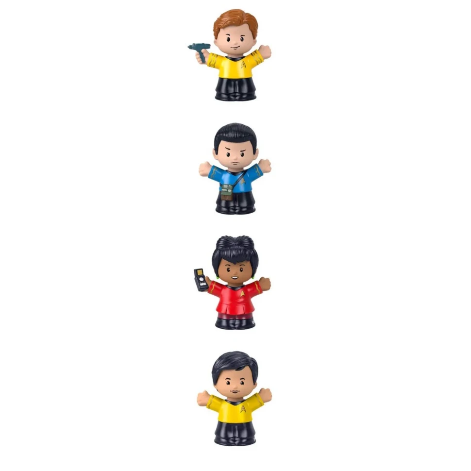 Fisher-Price Star Trek TOS Little People Collectible Action Figure, Multicolor, 2.5'', 4 Piece