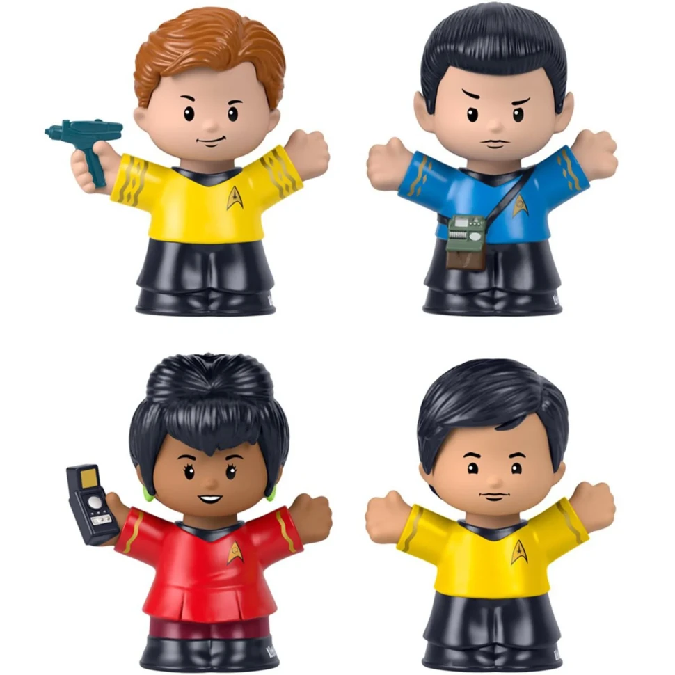 Fisher-Price Star Trek TOS Little People Collectible Action Figure, Multicolor, 2.5'', 4 Piece
