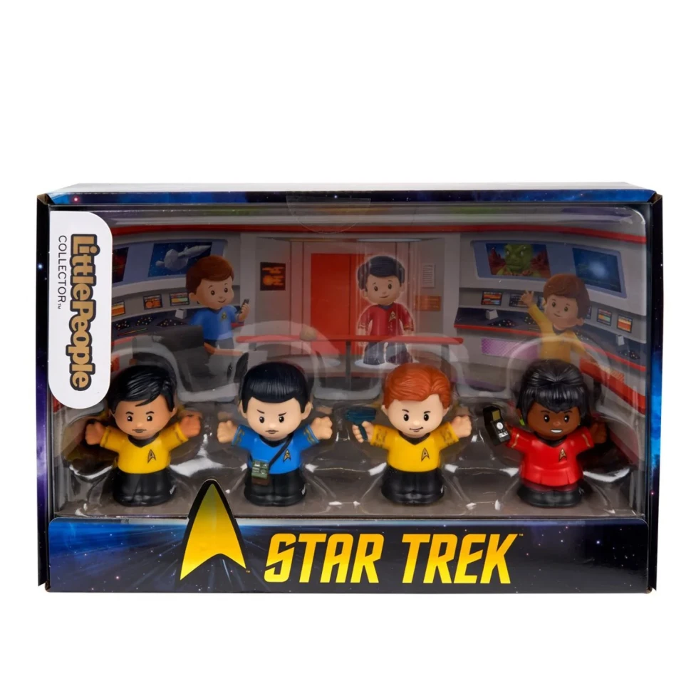Fisher-Price Star Trek TOS Little People Collectible Action Figure, Multicolor, 2.5'', 4 Piece