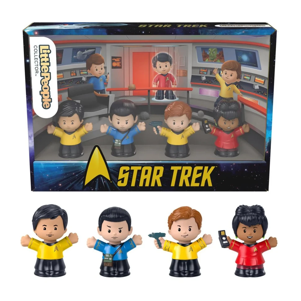 Fisher-Price Star Trek TOS Little People Collectible Action Figure, Multicolor, 2.5'', 4 Piece