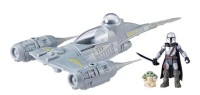 STAR WARS Mission Fleet Mando's N1 Starfighter Grogu &amp; Mandalorian Figure