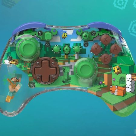 PDP REALMz Wireless Controller Minecraft Forest Biome for Nintendo Switch Rechargeable LED Gaming Controller Cheap