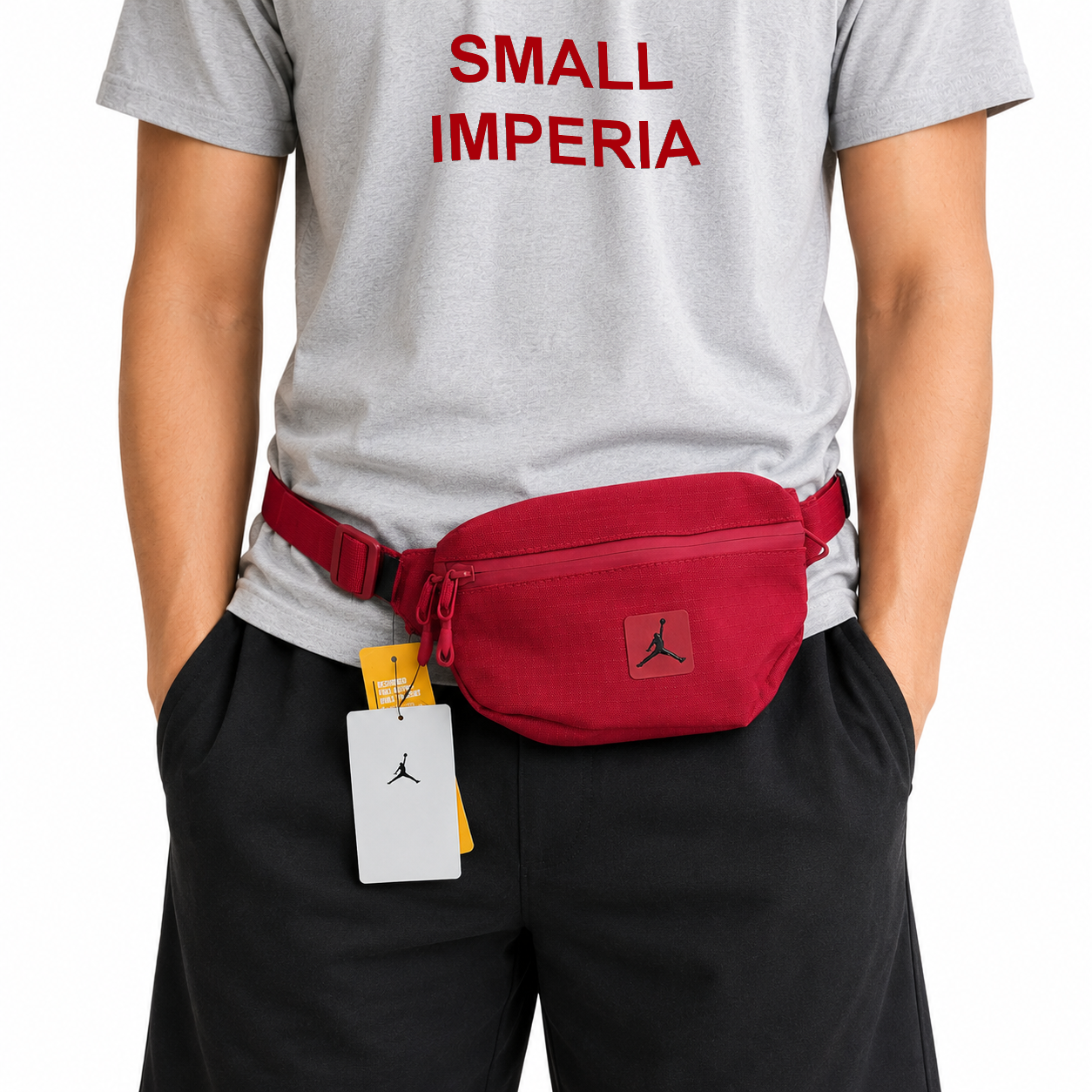 Jordan Jumpman Crossbody Bag Waist RED Cordura Fabric MA0901 B5P Fanny Pack - Image 9