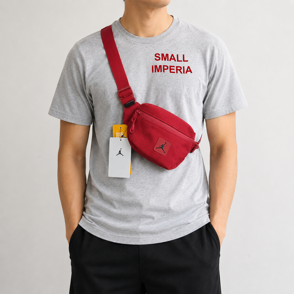 Jordan Jumpman Crossbody Bag Waist RED Cordura Fabric MA0901 B5P Fanny Pack - Image 6
